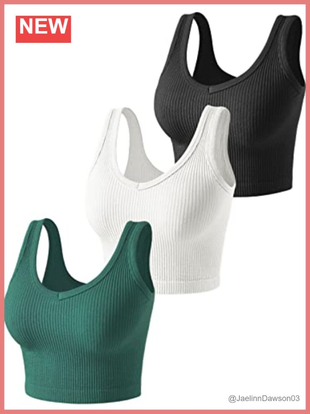 3 Piece Ribbed Crop Tank Tops Seamless Slim Fit Women's Summer Tops